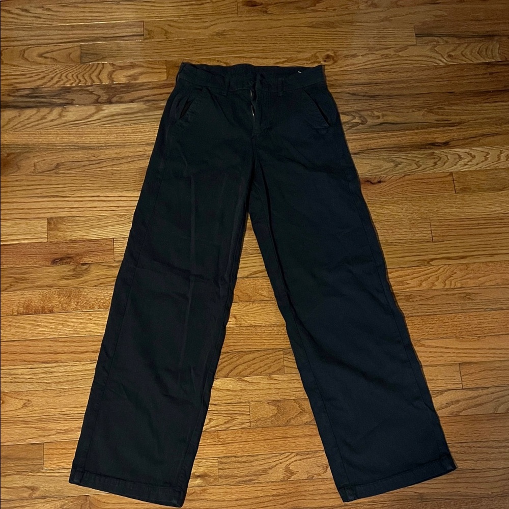 American Eagle Women's High-Wasted, Straight Black Pants